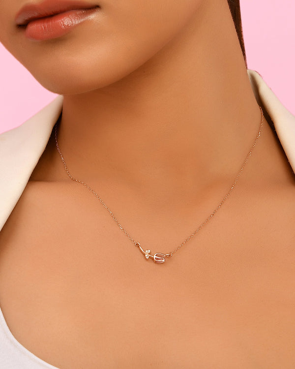 Floral charm necklace