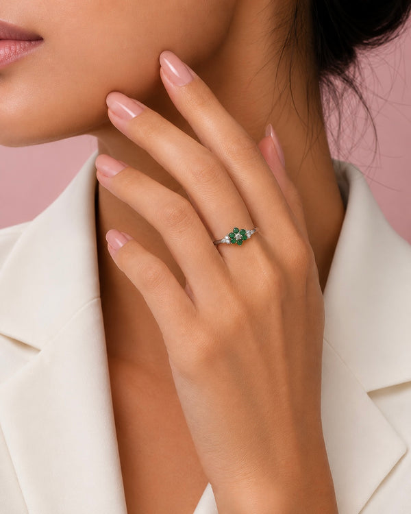 Green Floral Ring