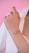 Rhodium Floral Moon Bracelet