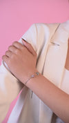 Rhodium Floral Moon Bracelet